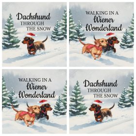 "Dachshund" Square House Coaster Set