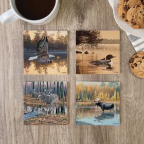 "Wildlife In Water" Square House Coaster Set