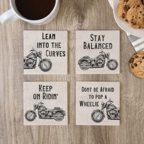 "Motorcycle" Square House Coaster Set