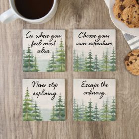 "Tree Adventure" Square House Coaster Set