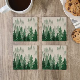 "Tree Pattern" Square House Coaster Set