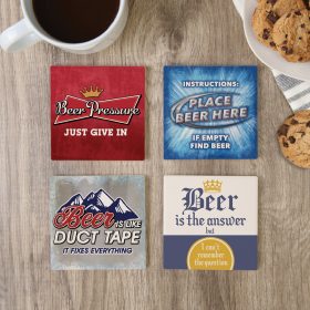 "Beer Logo" Square House Coaster Set