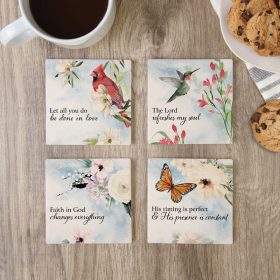 "Religious Nature" Square House Coaster Set