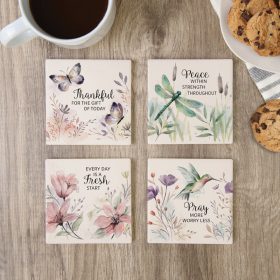 "Nature Faith" Square House Coaster Set