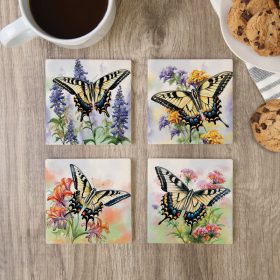 "Swallowtail" Square House Coaster Set